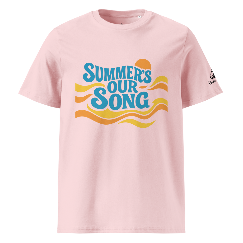Organic certified cotton t-shirt Summerś our Song - Unisex - Light colours - Raíz Libre