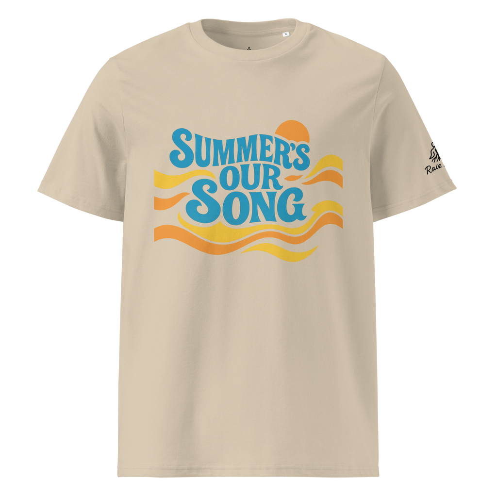 Organic certified cotton t-shirt Summerś our Song - Unisex - Light colours - Raíz Libre