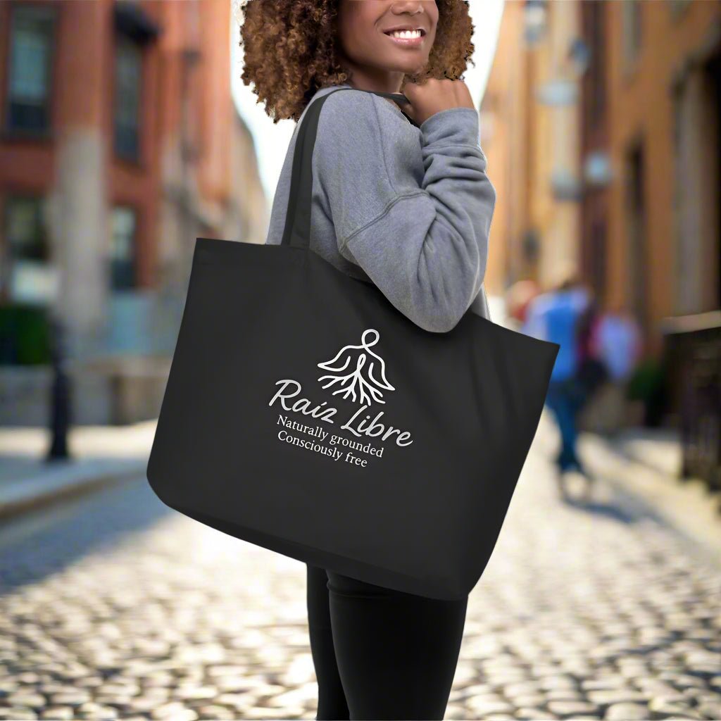 Large Eco Tote - Black Colour - Raíz Libre