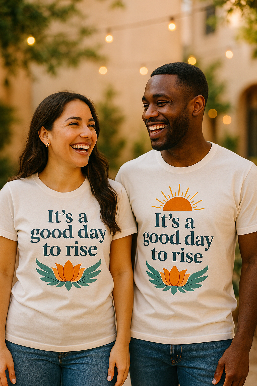 Organic ribbed neck t-shirt "It's a good day to rise" - Unisex - Light/Bright colours - Raíz Libre