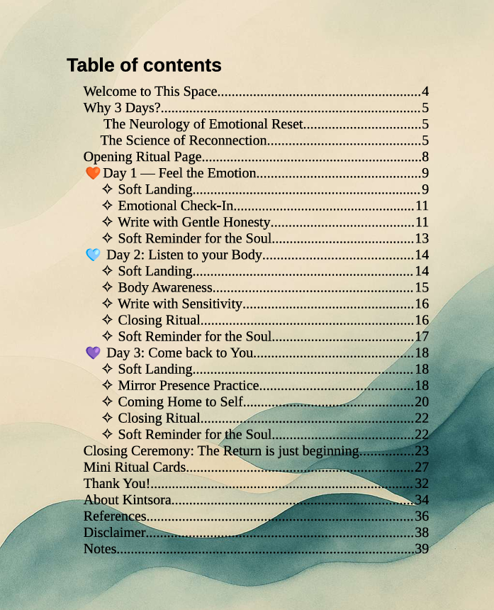 3 days to reconnect - A guided journaling experience to help you reconnect with your body, your emotions, and your intuition.