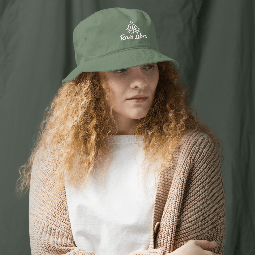 Organic Embroidered Bucket Hat - Raíz Profunda - Raíz Libre