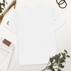Inspirational organic ribbed neck white t-shirt - Whispers of Light Collection - Unisex - Raíz Libre