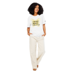 Inspirational organic ribbed neck white t-shirt - Whispers of Light Collection - Unisex - Raíz Libre