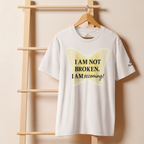 Inspirational organic ribbed neck white t-shirt - Whispers of Light Collection - Unisex - Raíz Libre